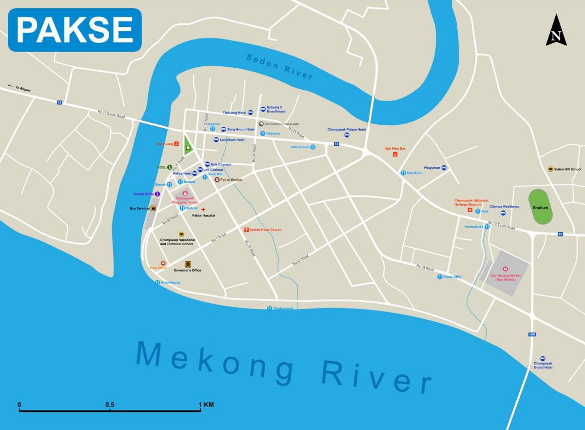 pakse žemėlapis laosas
