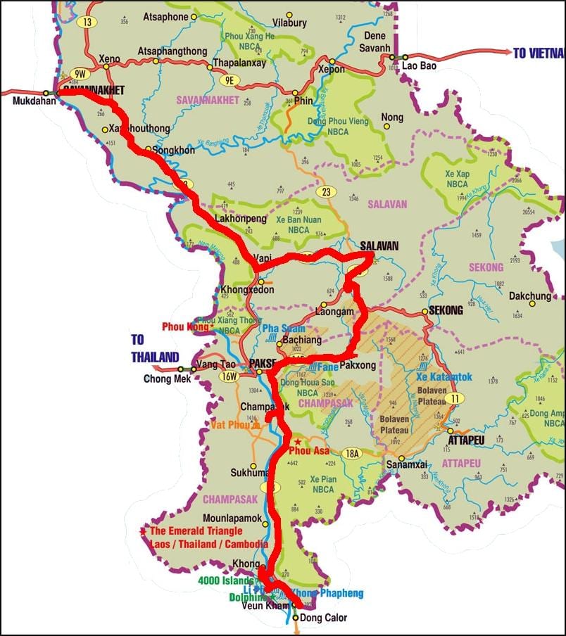 Žemėlapis savannakhet laosas