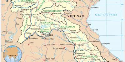 Žemėlapis laosas kelių