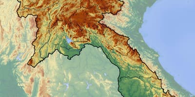 Žemėlapis laosas topografinis