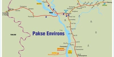 Žemėlapis pakse laosas